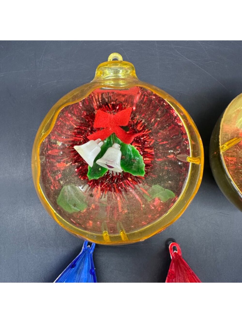 Vintage Jewel Brite Christmas Ornaments Dioramas Set Of 5 Mid Century Plastic - Picture 5 of 14